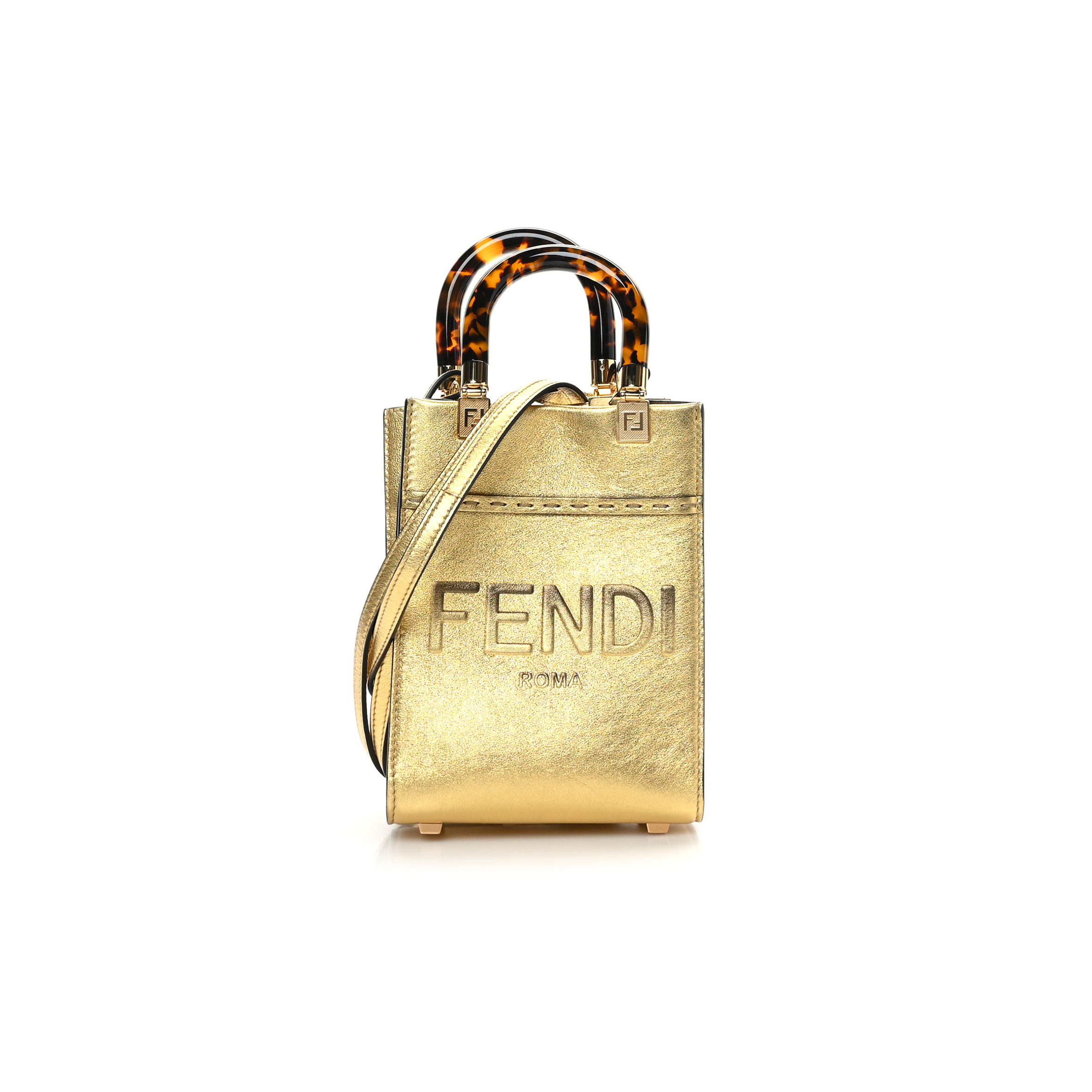 F**di mini sunshine shopper tote gold 8bs051ajh7f1gnn (18*13*6m)